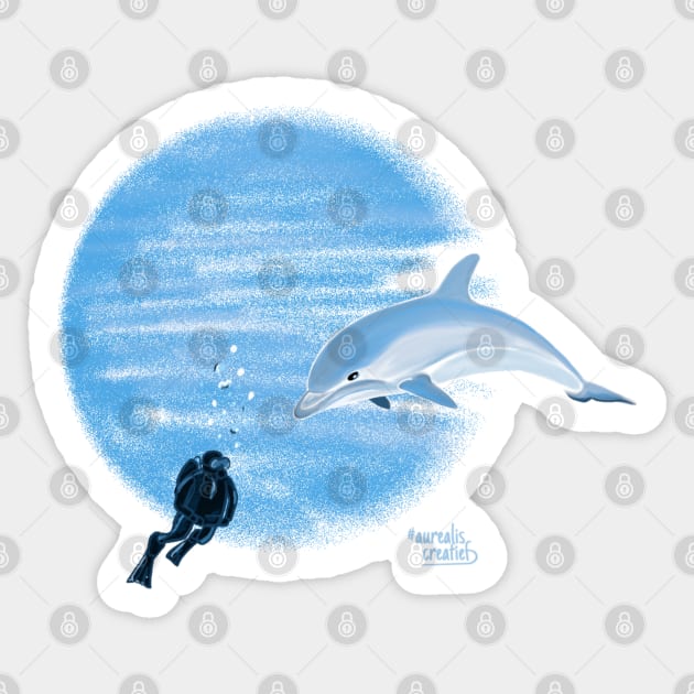 Dolphine dance Sticker by Aurealis